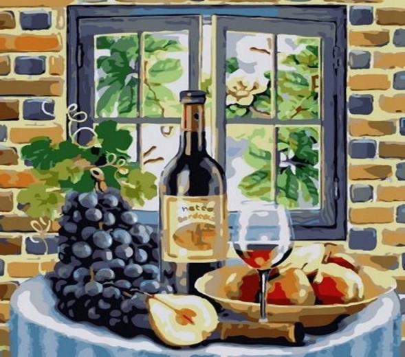 NORIMPEX Malen nach Zahlen Wein und Obst 40 × 50 cm