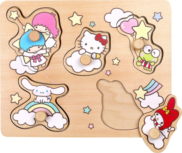 Holz-Steckpuzzle mit Griffen Hello Kitty