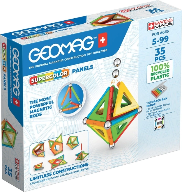 GEOMAG Supercolor Paneele aus recyceltem Kunststoff – 35 Teile