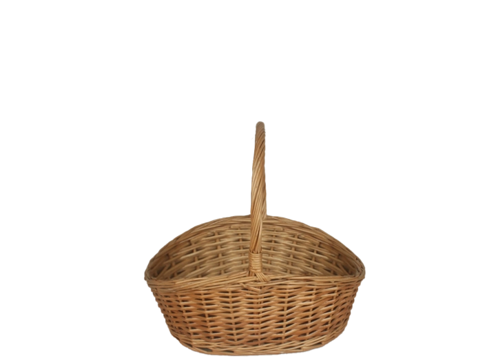 Natürlicher ovaler Weidenkorb mit Griff 28 × 21 × 12/25 cm