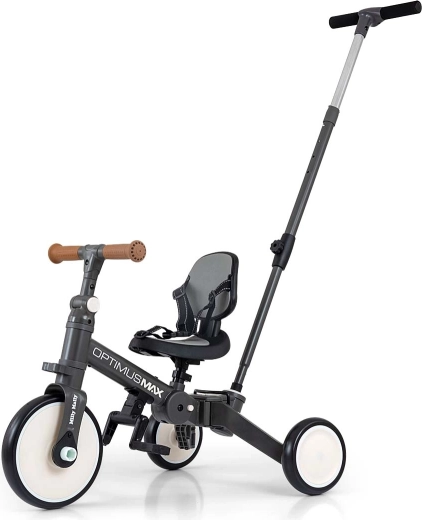 Milly Mally Kinderfahrrad 5-in-1 Optimus Max, dunkelgrau
