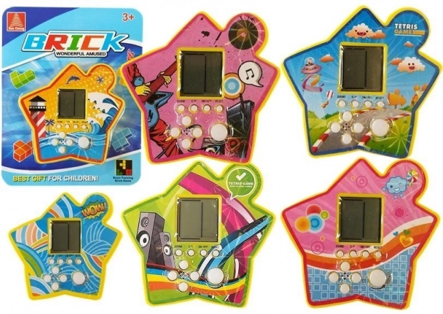 Taschen-Elektrospiel Tetris in Sternform – Gelb