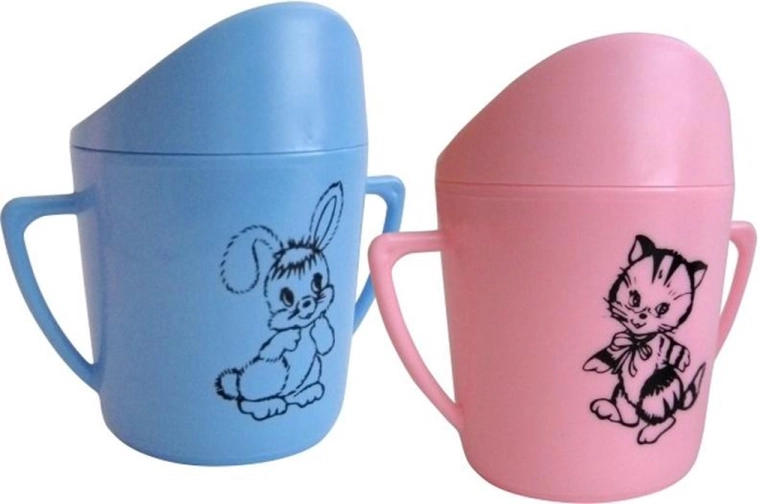 Babybecher mit Trinkaufsatz 250 ml – rosa mit Aufdruck