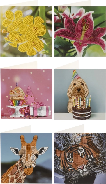 Diamantmalerei – Glückwunschkarten 13 × 13 cm (Set mit 2 Stück)