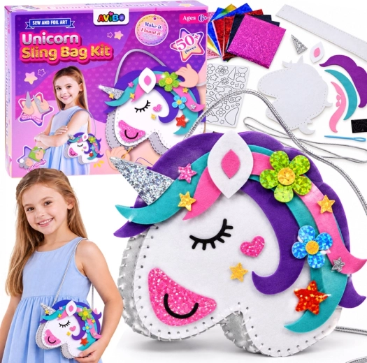 Kreativset zur Herstellung einer Filzhandtasche mit Einhorn