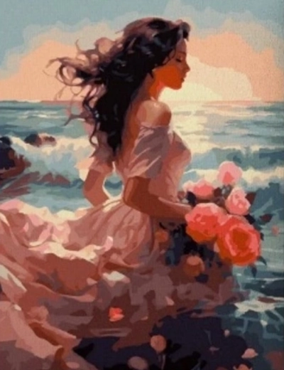Norimpex Malen nach Zahlen Frau am Strand 40 × 50 cm