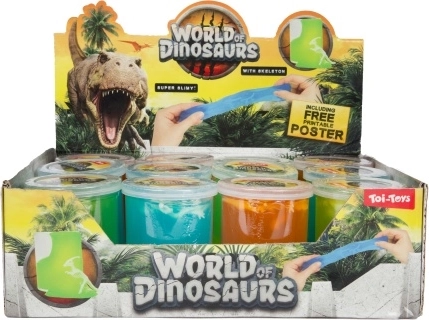 Schleim mit Dinosaurierskelett – sensorisches Spielzeug für Kinder