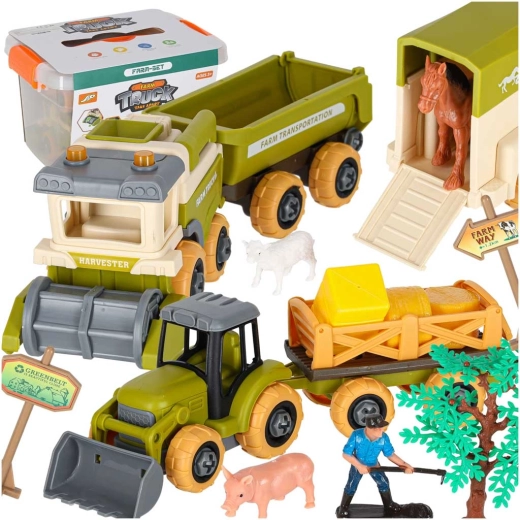 Kinderfarm mit Traktor, Mähdrescher und Schraubbohrmaschine