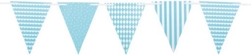 JaBaDaBaDo Papiergirlande mit Wimpeln hellblau
