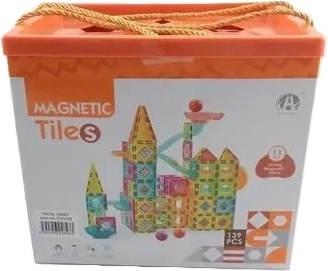 Magnetisches Kugelbahn-Bauset Burg, 139 Teile
