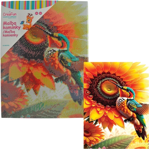 Diamantmalerei – Blume und Kolibri 30 × 40 cm