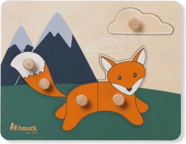Hauck Holzpuzzle mit Knöpfen Fuchs – Lern-Knopf-Puzzle