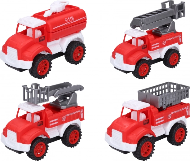 Set aus 4 Feuerwehr-Spielzeugautos