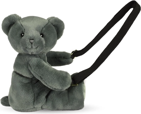 Doudou Plüsch-Umhängetasche Bär khaki 30 cm