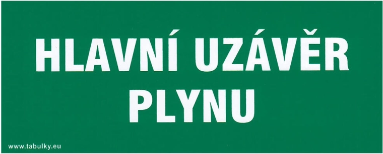 Selbstklebendes Sicherheitsschild Hauptgashahn 210 × 87 mm