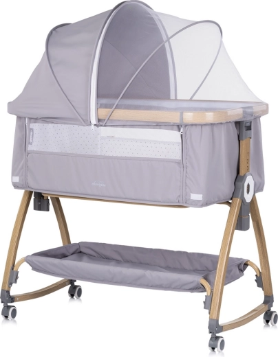 Chipolino Charisma Premium-Beistellbett 2in1 platinum wood