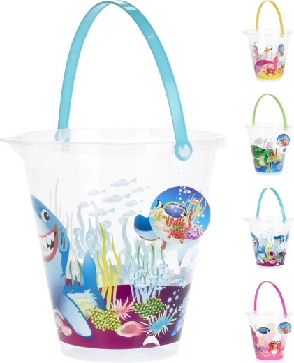 Kinder-Eimer mit Henkel und Meeresmotiv 22 × 23 cm, Farbmix