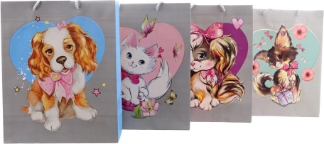 Geschenk-Papiertasche mit Hund- oder Katzenmotiv