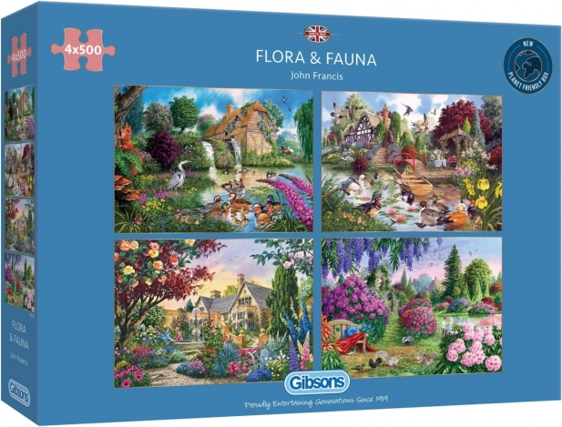Gibsons Puzzle Flora und Fauna 4x500 Teile