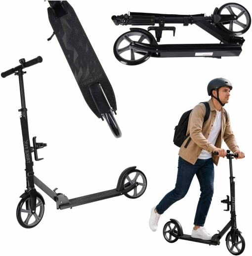 Klappbarer City-Scooter Trike Fix 200 mm schwarz-grau