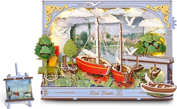 Robotime Rowood 3D-Holzbausatz Red Boats