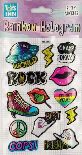 Holografische Aufkleber Rainbow ROCK – bunte Regenbogen-Set