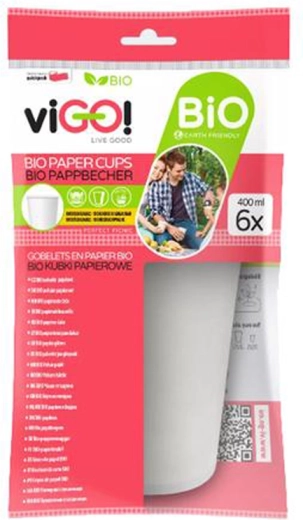 Bio-Pappbecher 400 ml VIGO, 6 Stk.