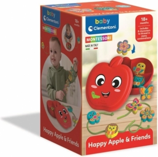 Apfel und Freunde – Fädelspiel inspiriert von Montessori