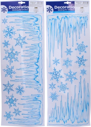 Weihnachtliche glitzernde Fenstertattoos