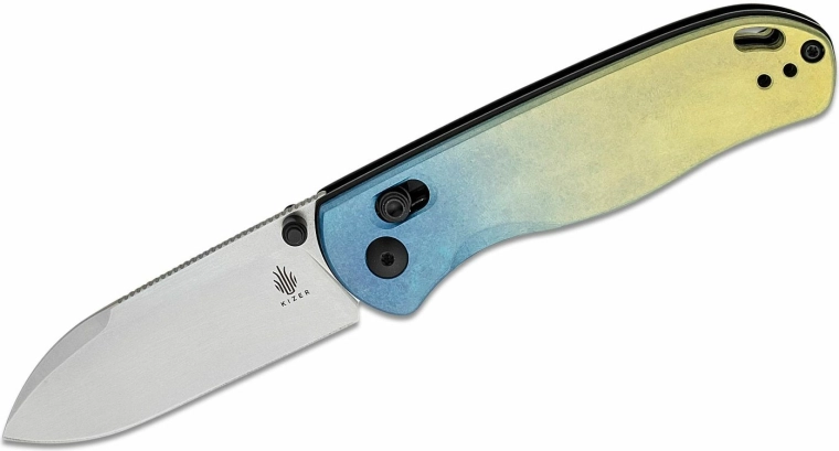 Kizer Drop Bear Taschenmesser 7,6 cm, mehrfarbiger Titan mit Clip