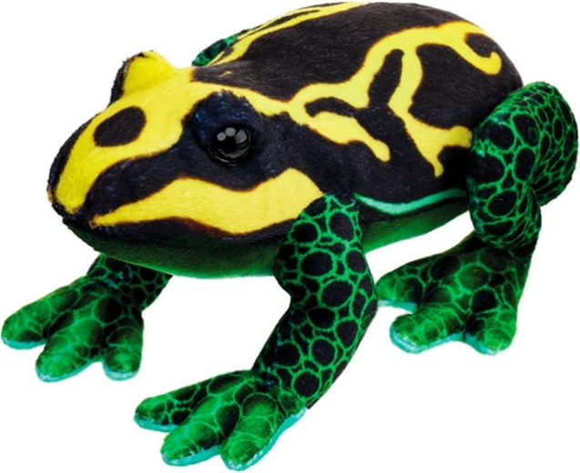 Gelb‑schwarzer Plüschfrosch 13 cm