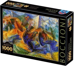 Puzzle Pferd, Reiter und Gebäude 1000 Teile