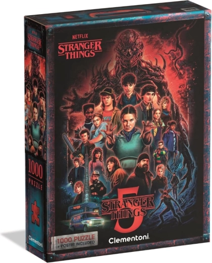Puzzle 1000 Stranger Things 5 mit Poster Clementoni