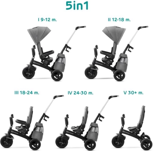 Dreirad KINDERKRAFT Easytwist Platinum Grey