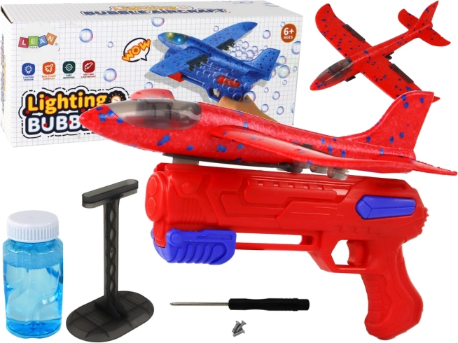 Bubbelflugzeug mit Auslöser Rot
