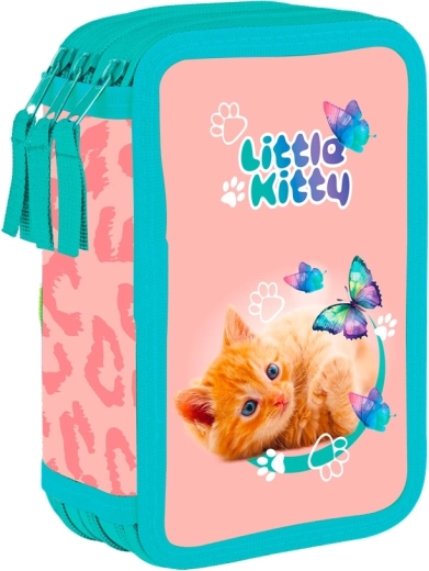 Schulmäppchen mit drei Ebenen Katze – leer