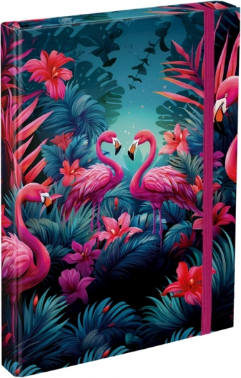BAAGL Sammelmappe für Schulhefte A4 – Flamingos