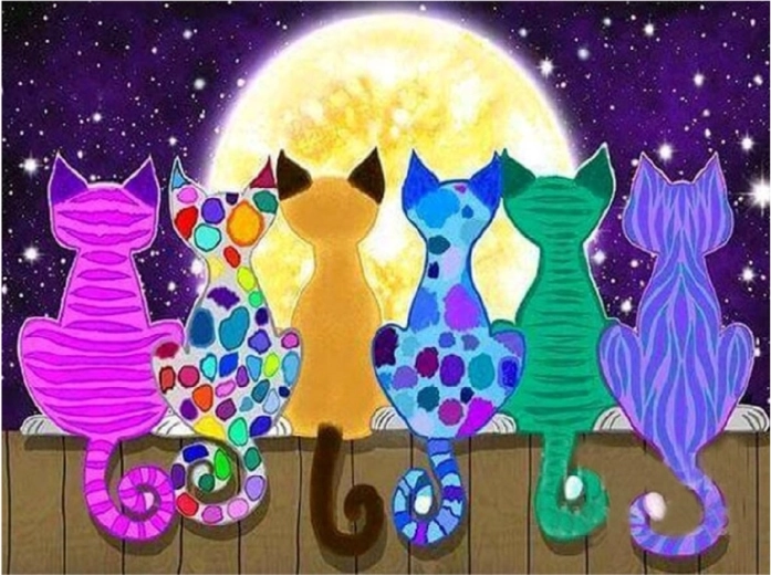 Diamant-Malerei Katzen 30 × 40 cm