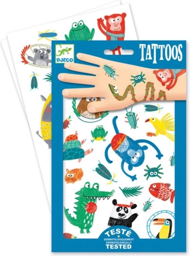 Temporäre Tattoos mit Dschungel-Tiermotiven – DJECO