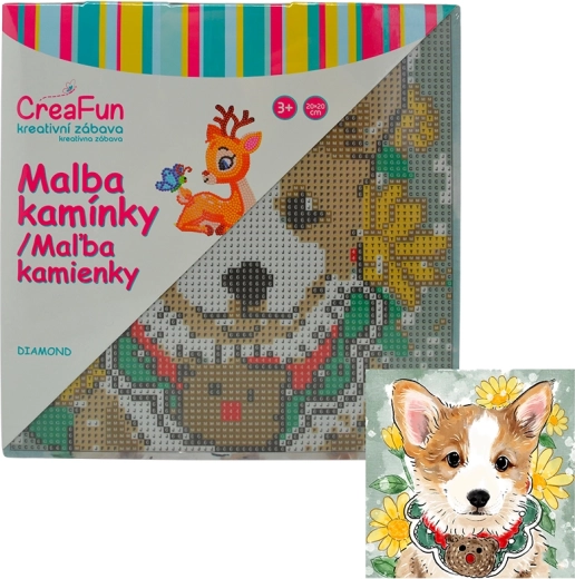 Diamant-Malerei – Cartoon-Hündchen 20 × 20 cm