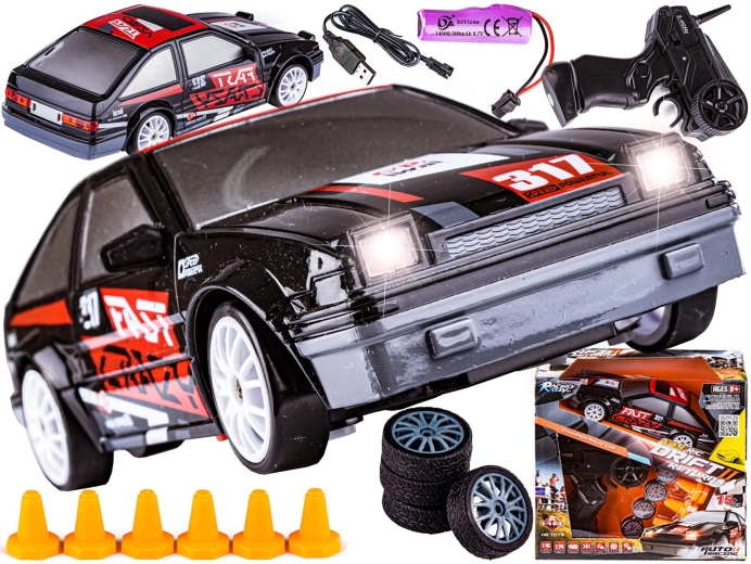 RC Drift-Auto 1:24 4WD 2,4 GHz schwarz - 1 Stück