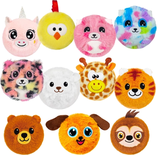 Springender Plüschball mit Tiermotiv 7 cm - 1 Stück
