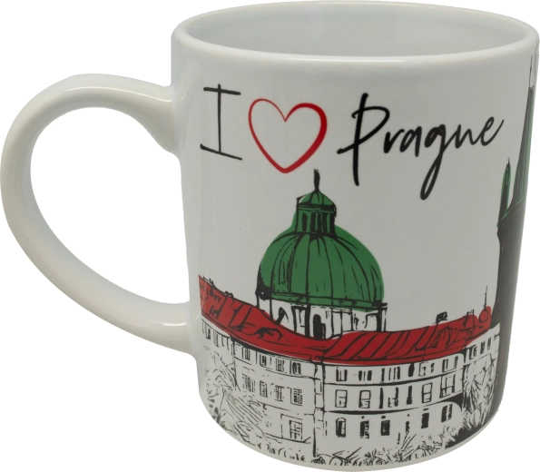 Weißer Keramikbecher mit Aufdruck 250 ml – Top Prag