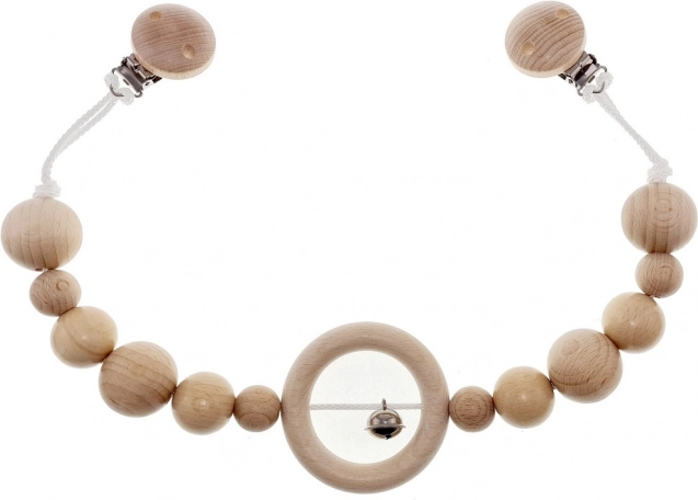 Hess Kinderwagenkette mit Glöckchen, natur, lang