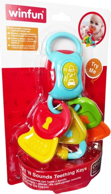 Rasselndes Beißspielzeug Schlüssel mit Lichtern und Geräuschen