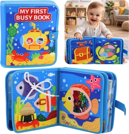 Textiles sensomotorisches Filz-Buch – Meeres­tiere 3D