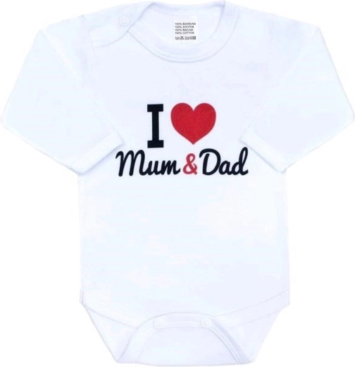 Baby-Body mit langen Ärmeln New Baby I love mum and dad, Größe 80 (9–12 Monate)