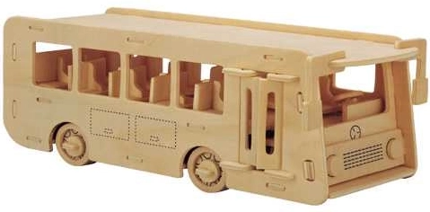 Woodcraft Holz 3D Puzzle Bus