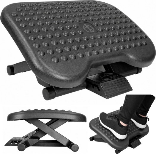 Ergonomische Fußstütze für unter den Schreibtisch mit Noppen, 3-stufig höhenverstellbar