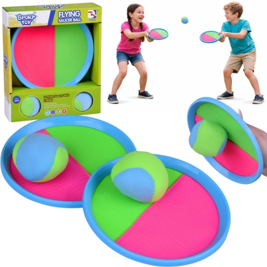 Fang-und-Wurf-Set mit Klett – 2 Schläger und 2 Bälle für Outdoor-Spaß